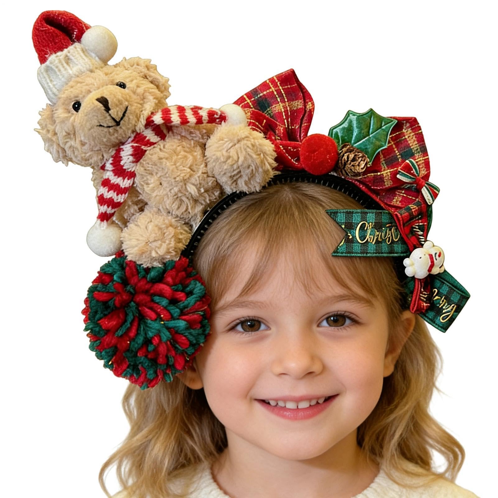 Weihnachts-Stirnband, verstellbar, Bären-Design, Cosplay-Haarband | Kinder-Weihnachts-Stirnband für Teenager, Mädchen, Feier, Fotokabine, Festival, Urlaub