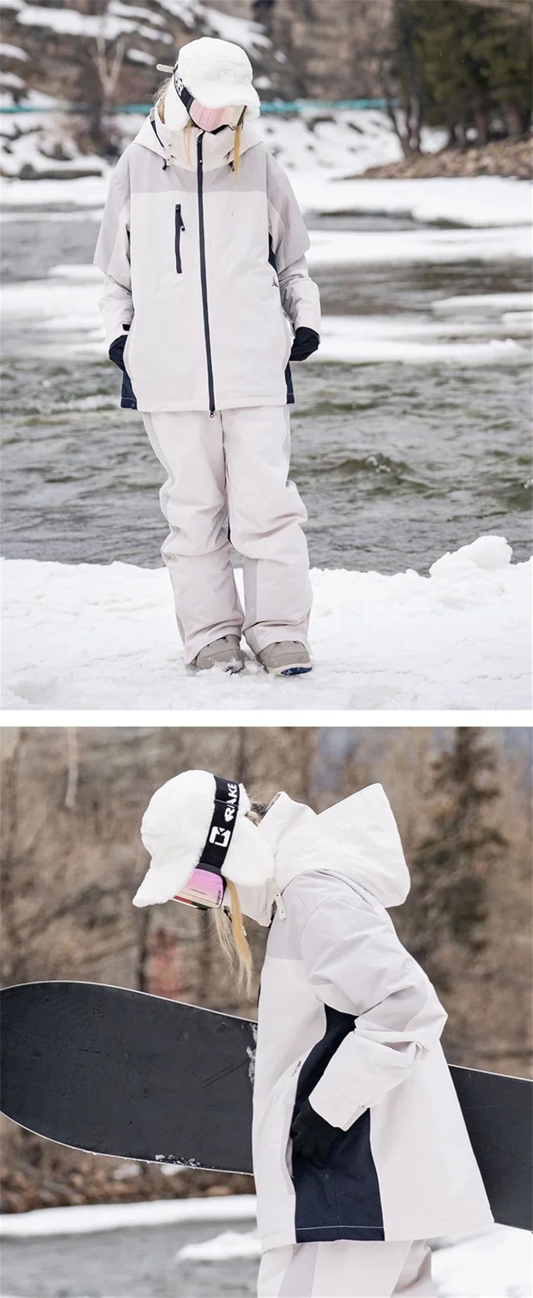 Giacche da sci invernali da donna, abbigliamento da neve, snowboard, sport, termica, con cappuccio, in cotone, come da immagine1 XXL, come da immagine1 , XXL