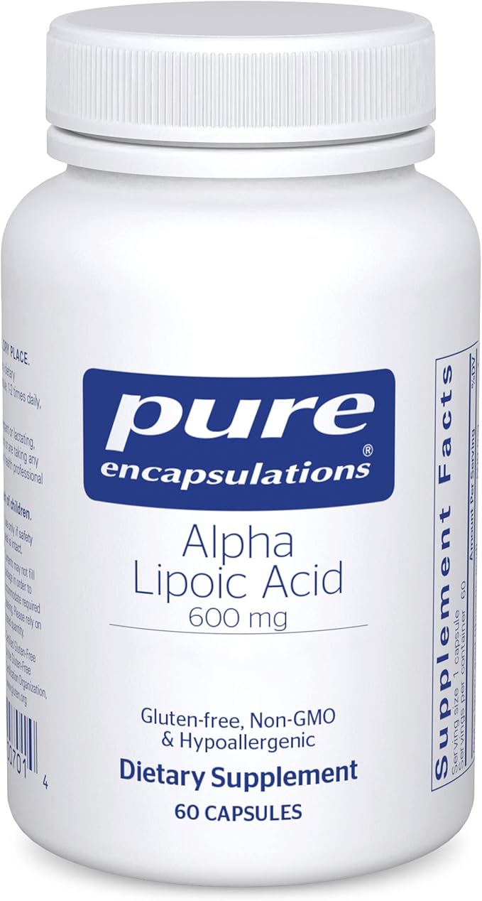Pure Encapsulations Alpha Lipoic Acid 600 mg - ALA Supplement for Liver Support, Antioxidants, Nerve Health, Cardiovascular Health & Carbohydrate Support - Premium Alpha Lipoic Acid - 60 Capsules