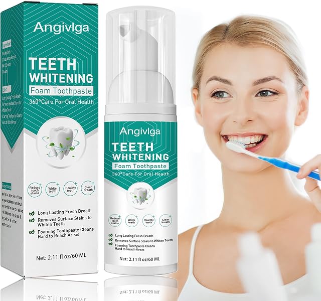 Teeth Whitening Toothpaste, Foam Toothpaste Tooth Paste Tooth Mousse for Sensitive Teeth, Fluoride-Free Toothpaste, Anti-Caries Deep Cleaning Gum Fluoride Teeth Stain Removal (1 PCS)