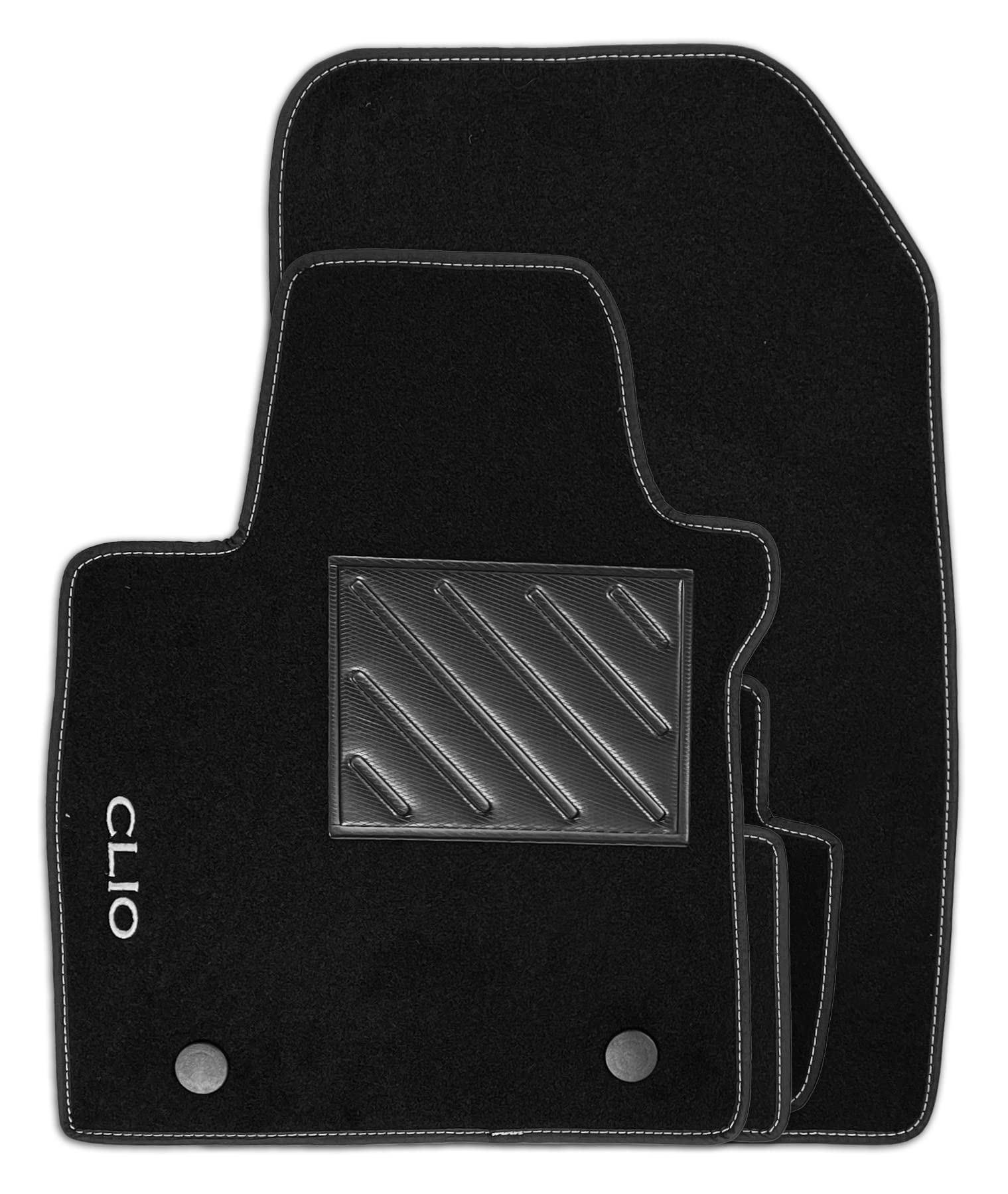 Tappetini compatibili per Clio IV dal 2012 al 2019 1 ricami+clip+battitacco