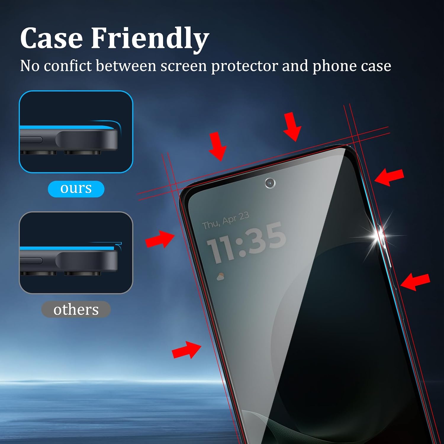 2 Pack Privacy Screen Protector for Motorola Moto G Play 2026, Tempered Glass Film, 9H Hardness, Anti-Scratch, Premium HD Clarity, Case Friendly, Easy Installation thumbnail