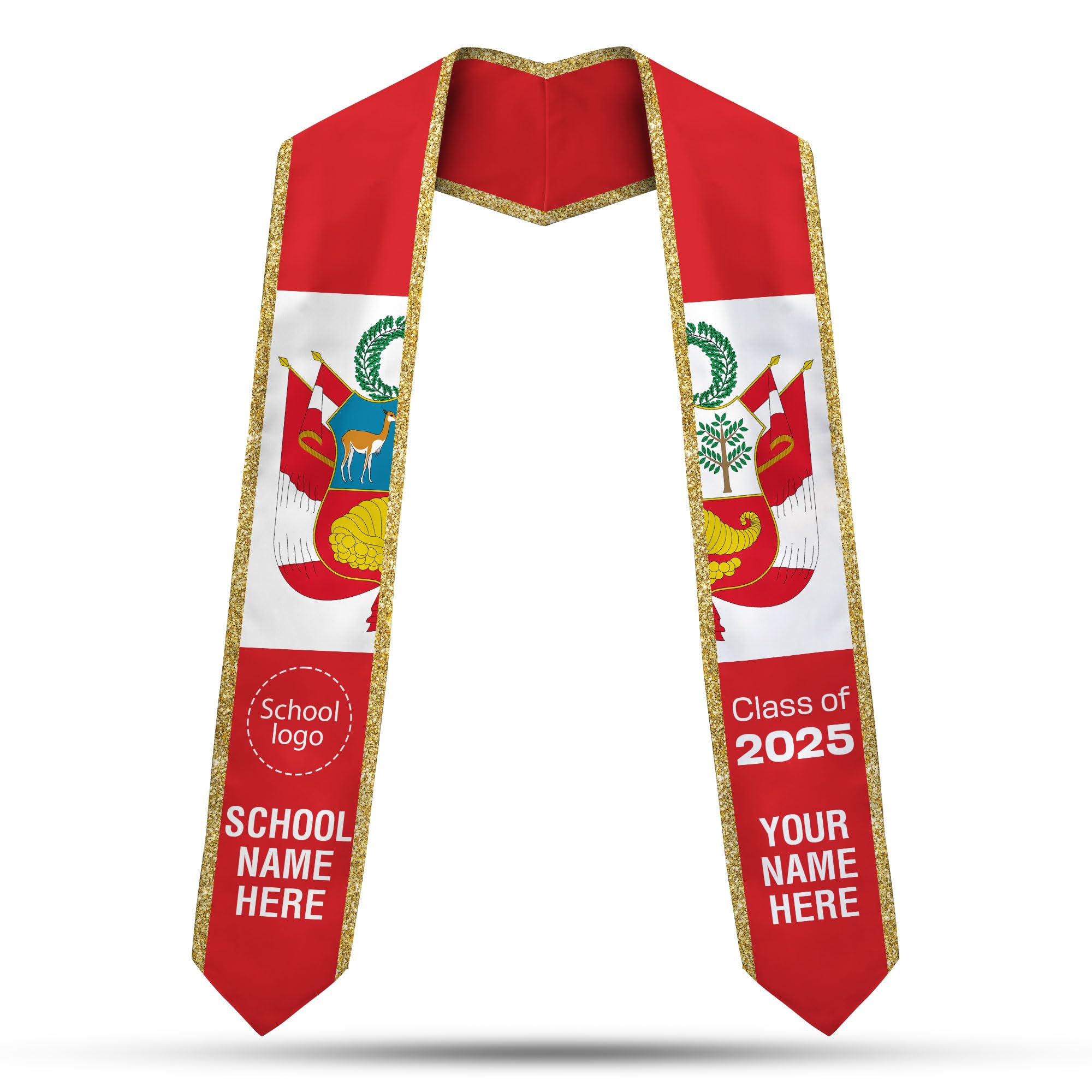 MonkeyVan Peruvians Graduation Sash, Peru Graduation Stole Custom Personalized Peruvians American Flag Graduation Sash 2025 Peru2