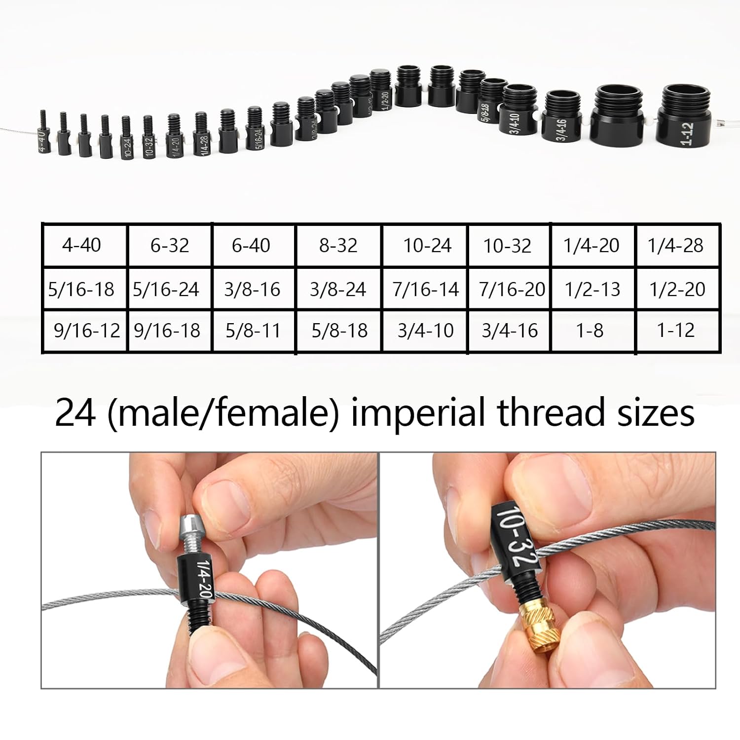 Manalete 45 Pcs Nut and Bolt Thread Checker, 21 Metric/24 SAE, Steel, Chain | Thread Gauge & Bolt Size Finder Quickly Identifies Nut and Bolt Sizes. Ideal for Workshops, Repairs, and DIY projects