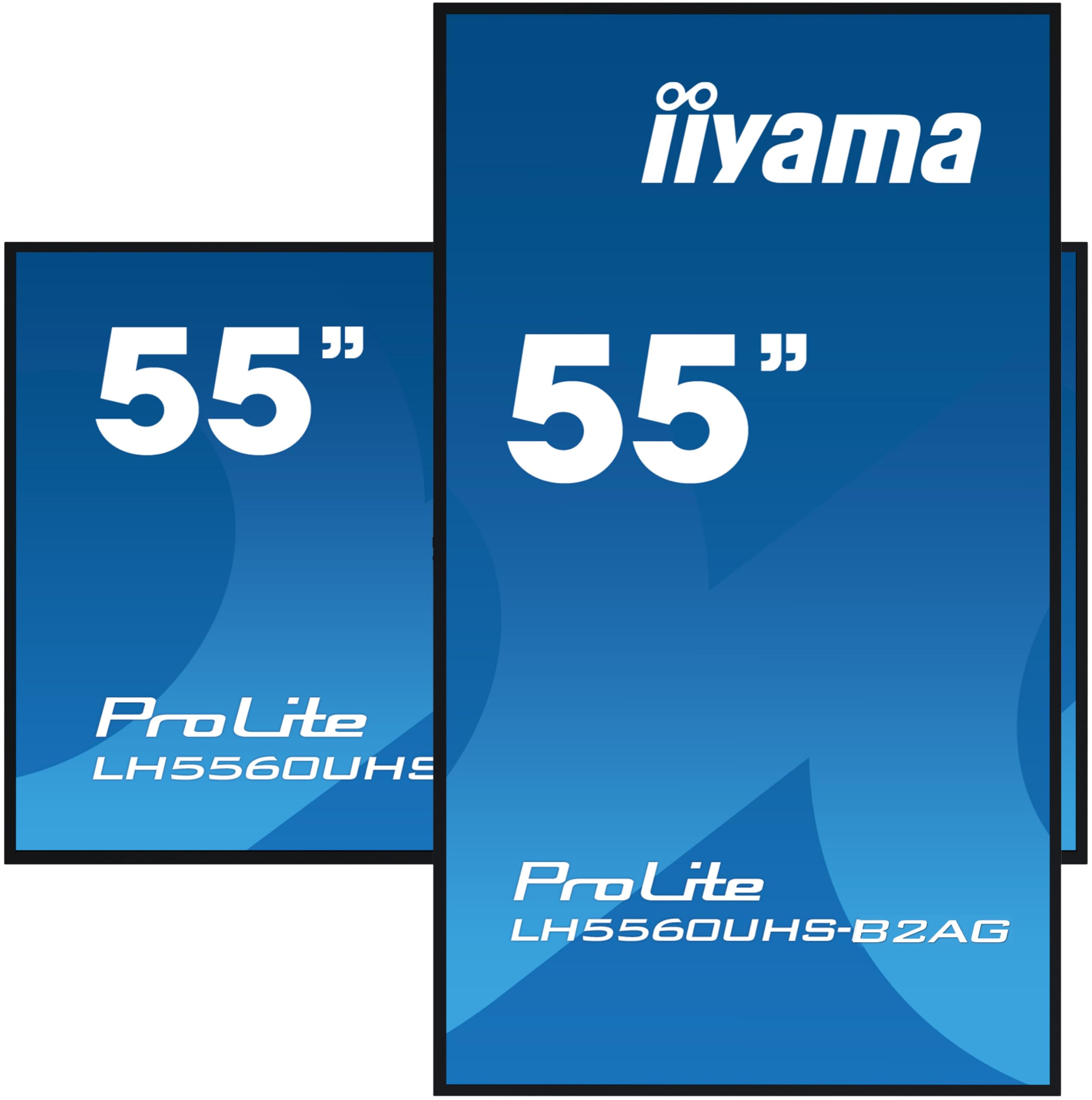 iiyama Prolite LH5560UHS-B2AG 139cm 54.6" Digital Signage Display VA LED Panel 4K UHD HDMI Audio-Out USB2.0 RS-232c RJ45 Mediaplayer Android 11 OS WiFi 24/7 schwarz