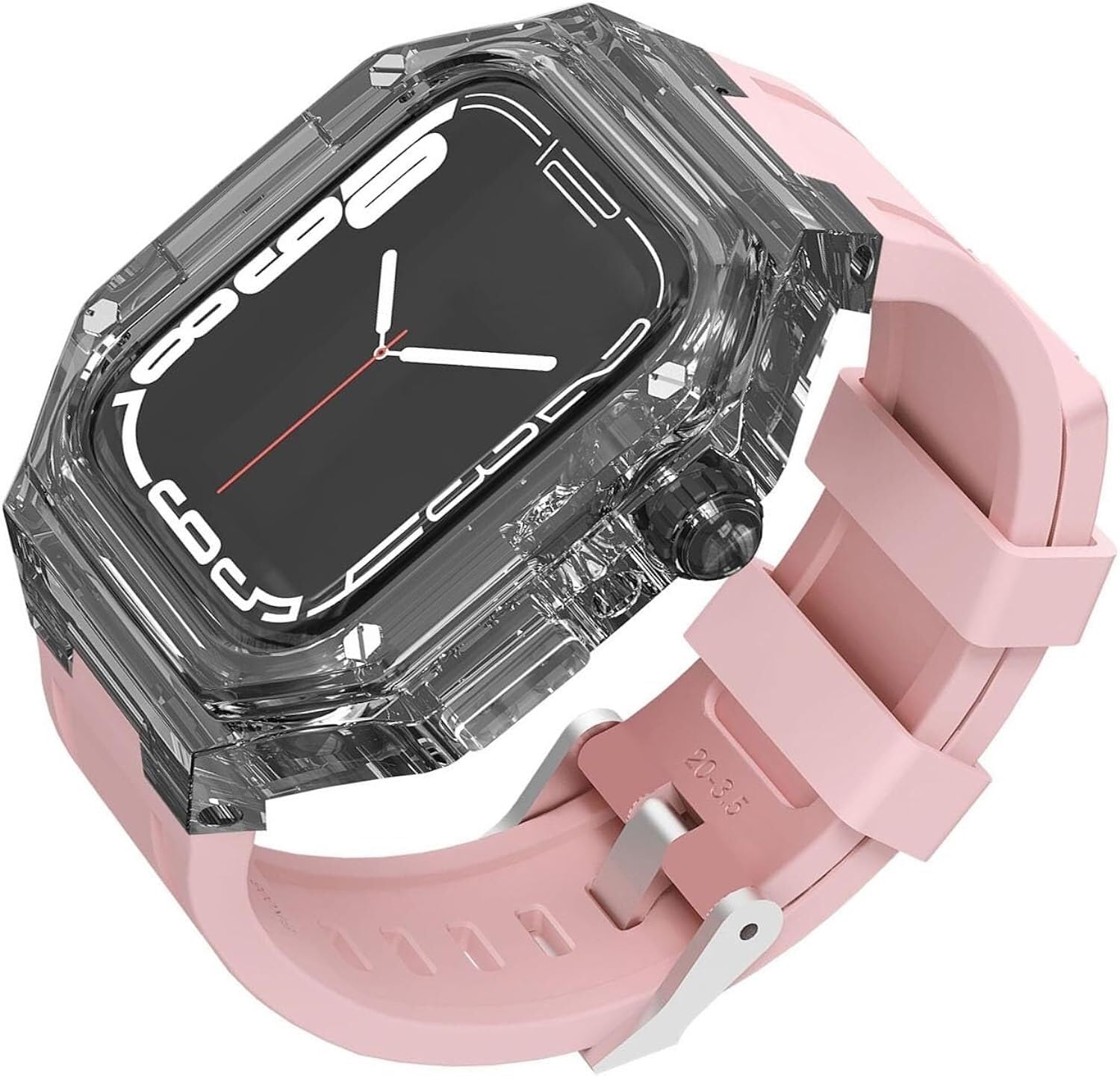 Correa de reloj de goma y kit de caja transparente para Apple Watch 40mm 7
