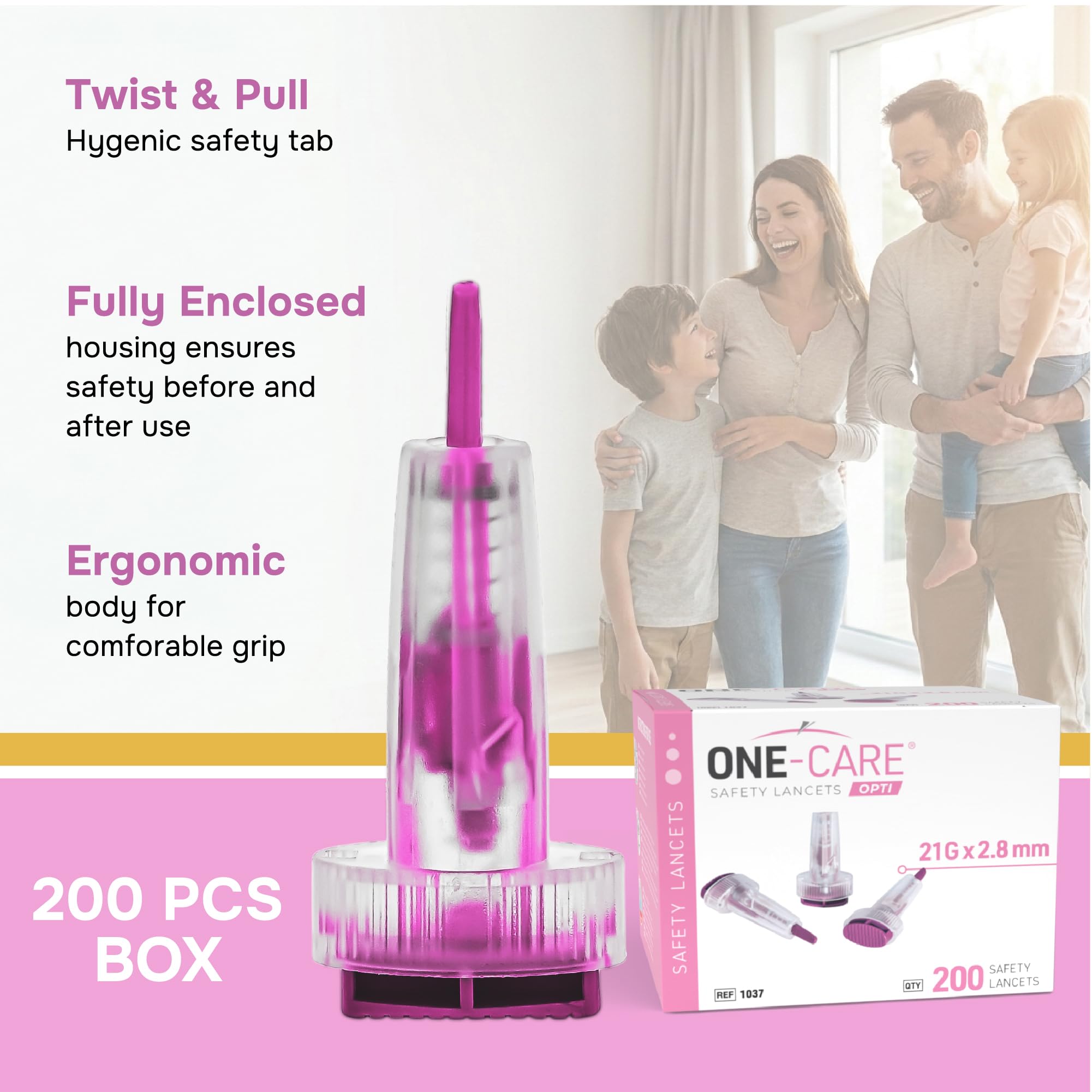 ONE-CARE Opti Lancets - Push Button Safety -6