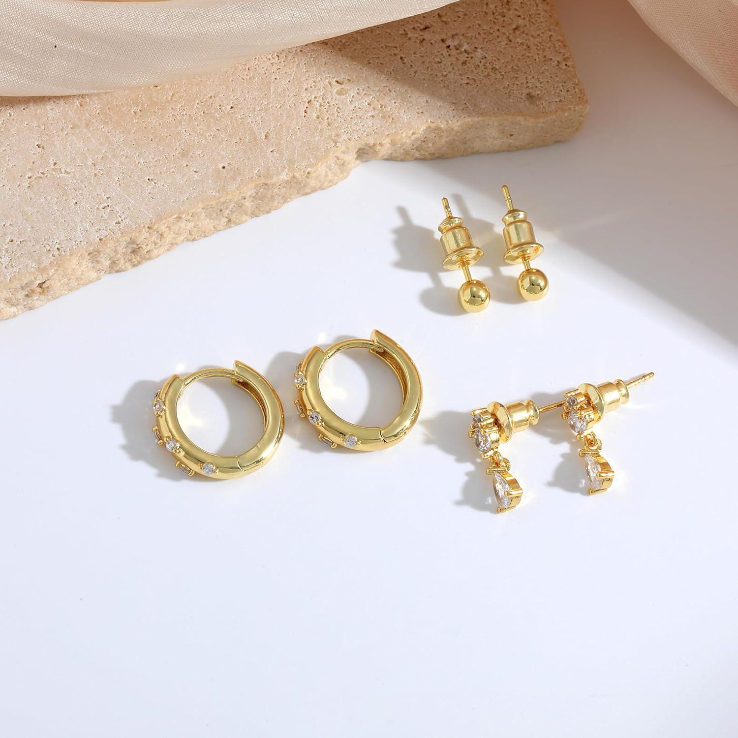 Gold/Silver Earrings for Women Dainty 14k Gold Plated Lightweight Huggie Hoop Earrings Set Trendy Gold/Silver Earring Small Hoop Earrings for Women Jewelry Gifts - Image 6