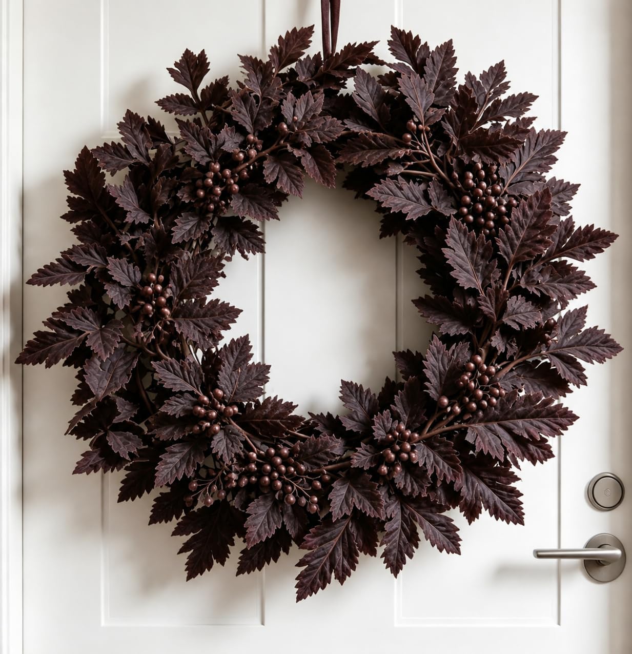 Fall Decor - 24 Inch Fall Wreaths for Front Door - Autumn Plum Cimicifuga Wreath - Farmhouse Harvest Thanksgiving Decorations for Home Indoor Outdoor Mantle Window