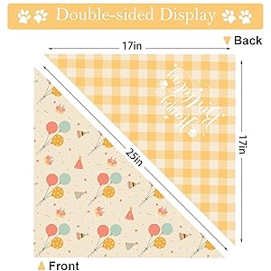 Happy Birthday Dog Bandanas, Double Sided Adjustable Birthday Party Pet Decorations 2 Pack Triangle Bibs Cat Scarf Set
