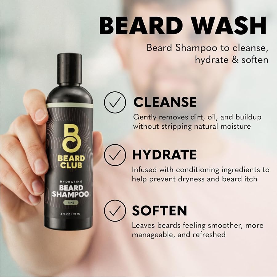 The Beard Club Beard Wash and Conditioner Set – Facial Hair Shampoo & Leave-In Conditioner for Men – Hydrating, Softener Mens Face Wash Grooming Care Gift Kit - image 2
