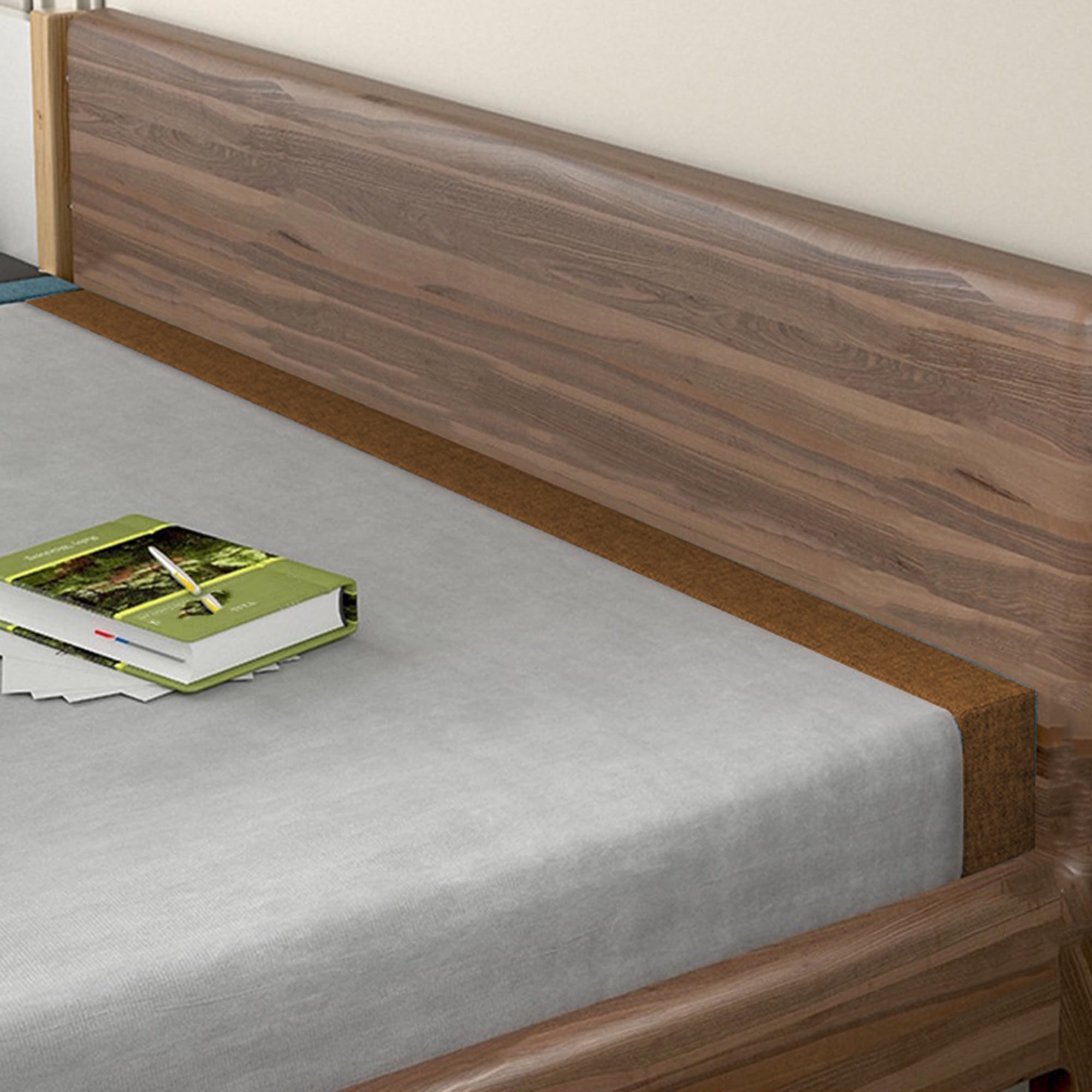Tapis de lit avec housse amovible pour protection de chevet Marron 220 x 10 x 5 cm