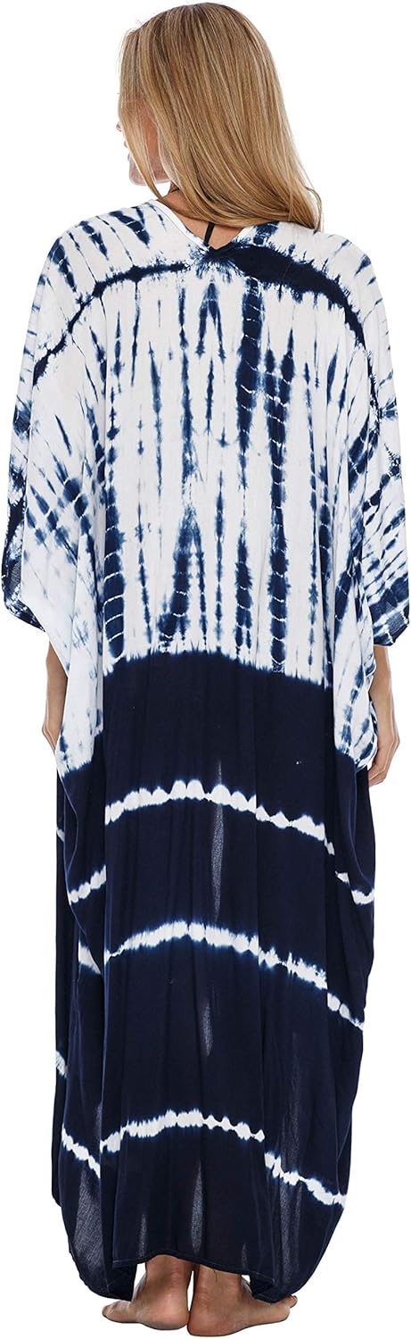 SHU-SHI Plus Size Kimono Cardigans for Women Tie Dye Swimsuit Oversized Beach Cover Ups - Image 4