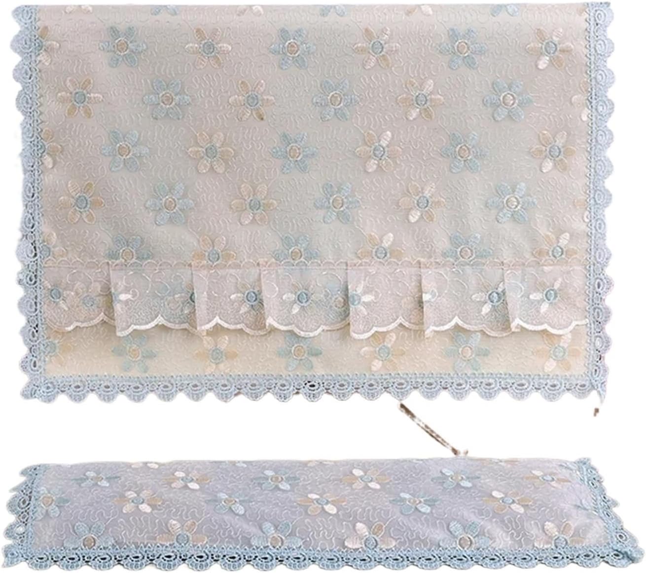 monitor cover cute 2Pcs/set Computer Dust Cover Set Desktop Split Display Screen Protective Cloth Lace Keyboard Dustproof