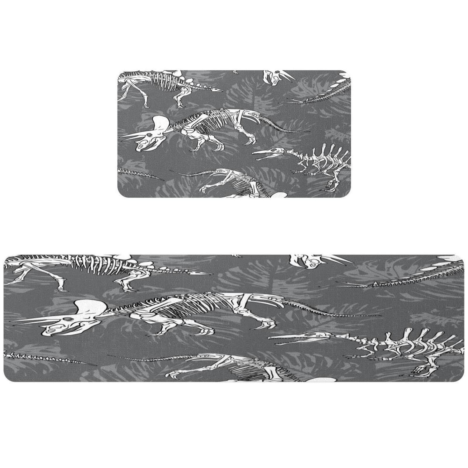 Alfombrillas de cocina lavables VAPOKF alfombra pasillo absorbente hojas de esqueleto