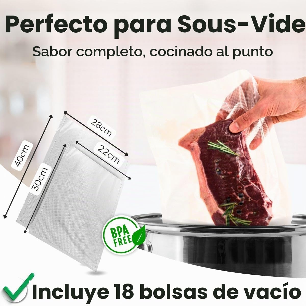 ProfiCook® selladora al vacío | sous vide y cocción al vacío | selladora al vacío incl. 18 bolsas | costura de sellado estable | los alimentos se mantienen frescos 8 veces más | PC-VK 1080