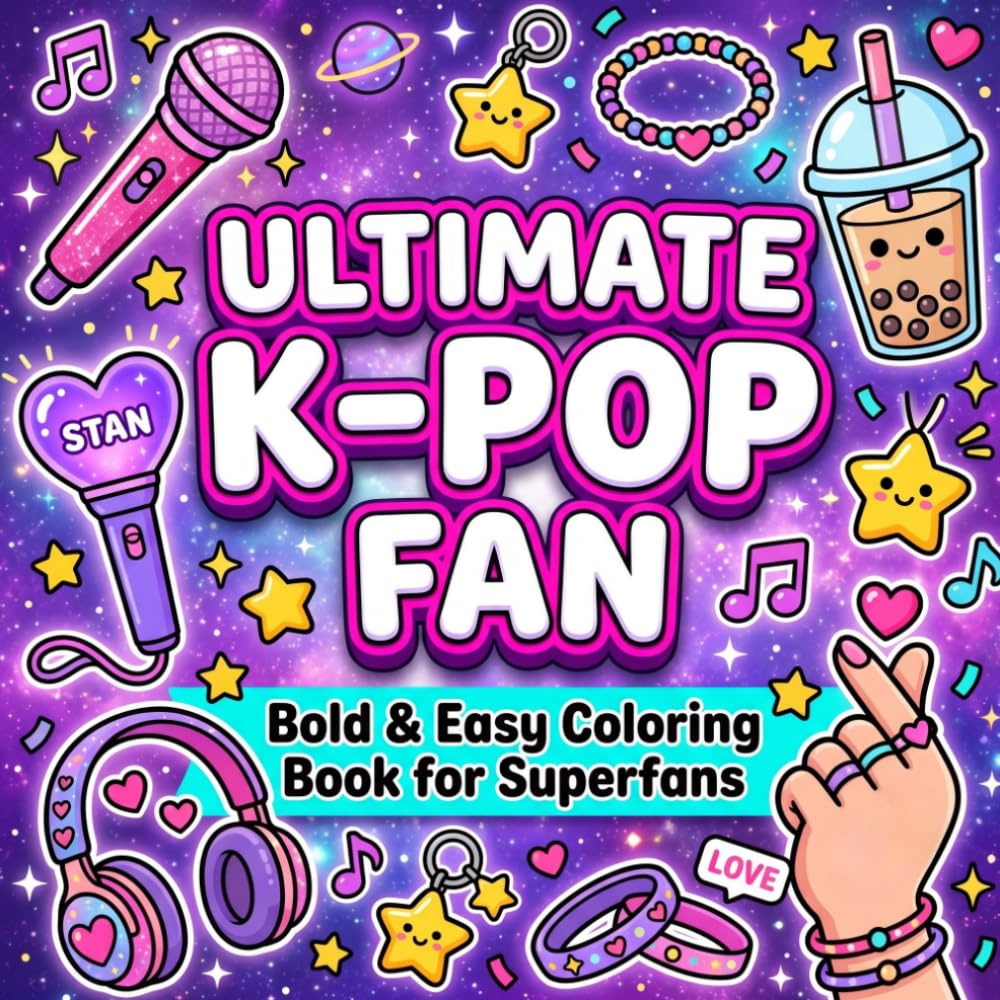 Ultimate K-Pop Coloring Book: A Cute Bold and Easy K-Pop Coloring Book for Girls, Teens & K-Pop Stans | Fan Life Edition