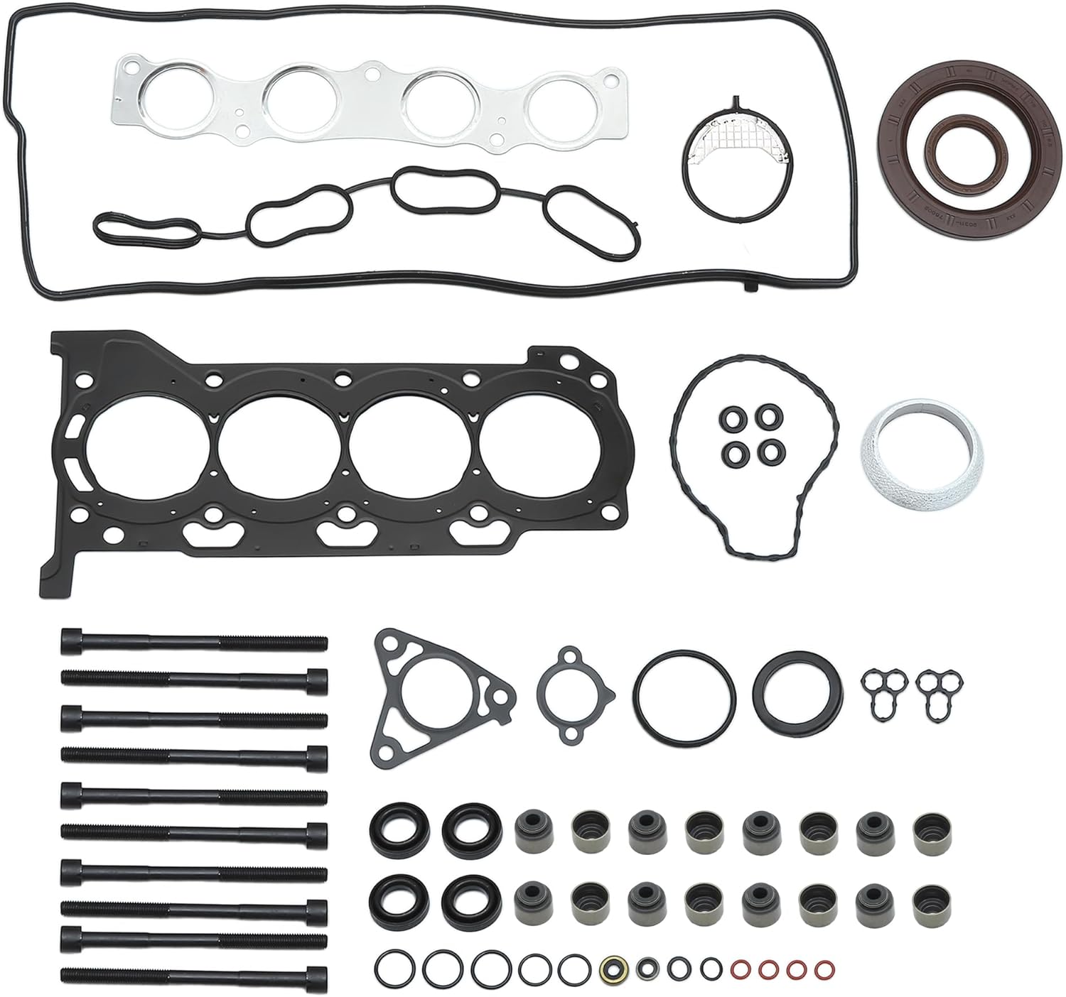 X AUTOHAUX 1 Set Engine Cylinder Head Gasket Set for Toyota Prius 2012-2013 for Lexus CT200h 2011-201 Metal