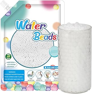 120,000 White Water Beads, Transparent Water Gel Beads for Vase Filler, Christmas Decoration, Wedding Centerpiece, Floating Candles, Planting, Floral Decoration