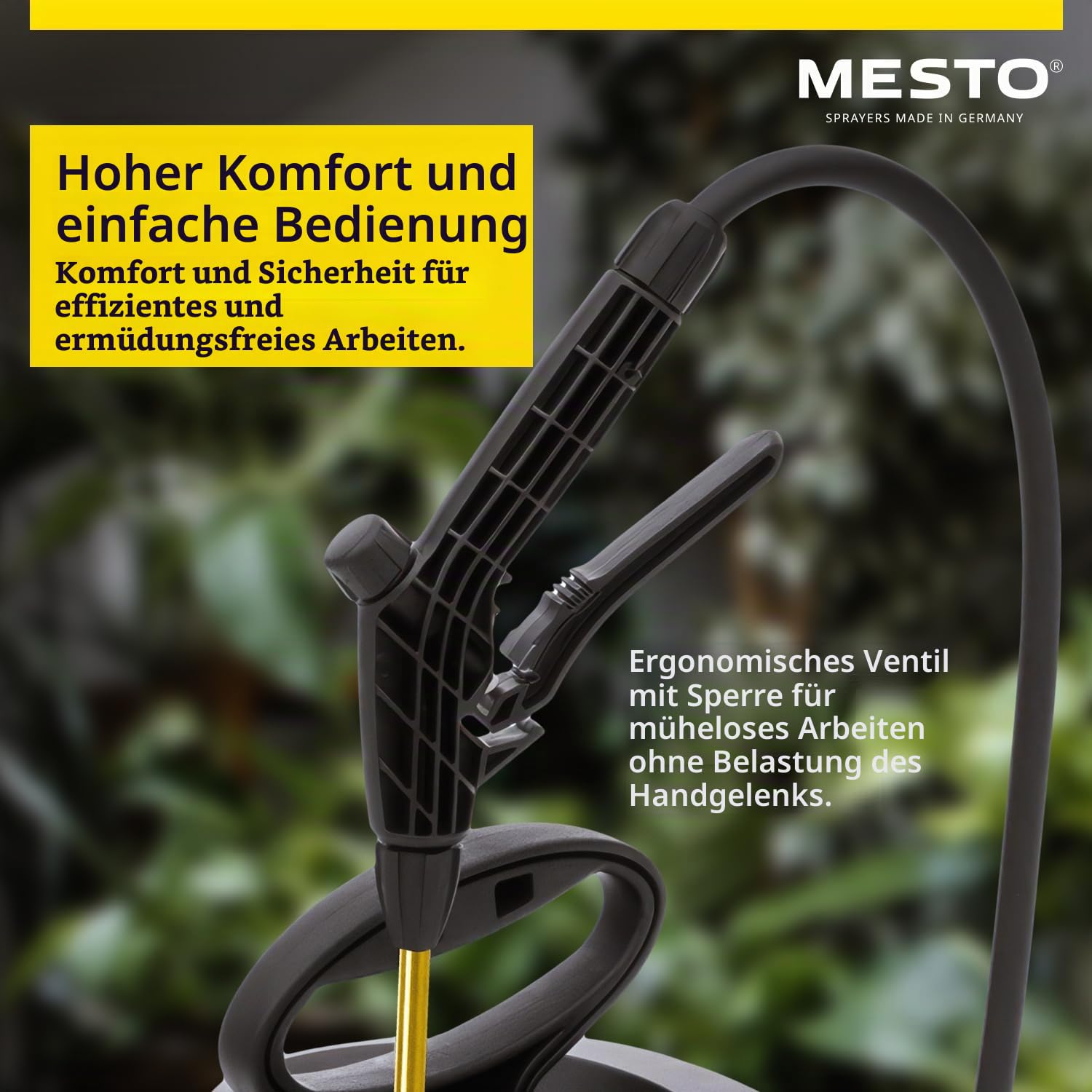 MESTO PICO Black Edition Drucksprühgerät 5L Set inkl. MESTO Regenmesser | Drucksprüher 3 Bar | Drucksprühflasche Haus & Garten | Pumpsprühflasche für Pflanzen | Unkrautvernichter & Pflanzenschutz