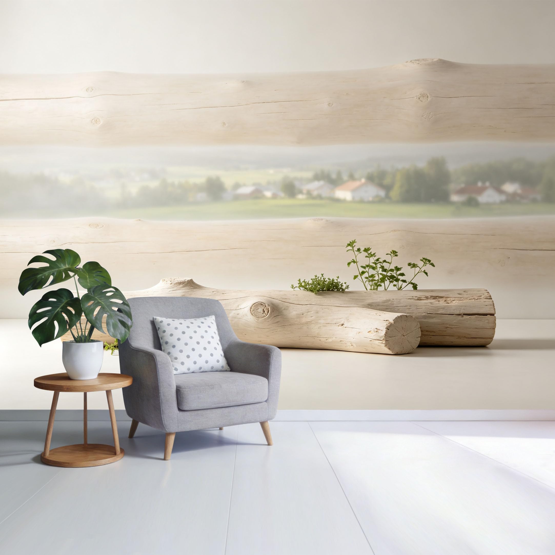Custom Size Wall Mural Natural Wood Log Texture Countryside Landscape Botanical Minimalist SelfAdhesive Wall Fabric Removable Wallpaper for Home Office Decor