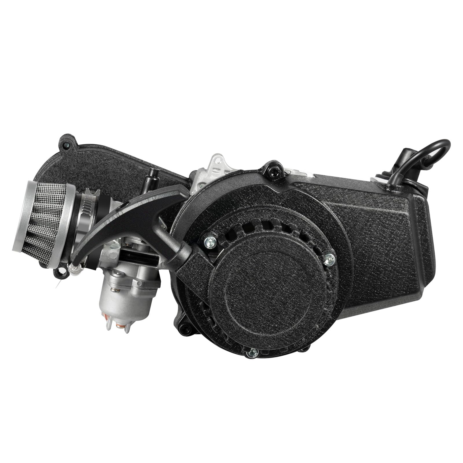 Motor de 2 tiempos 49 cc Kit, motor minimoto Pocket Bike 1,9 kw, motor Cross 50 cc completo con cambio CVT, encendido electrónico, refrigeración aire, depósito 1,2 l, para mini moto, scooter, quad
