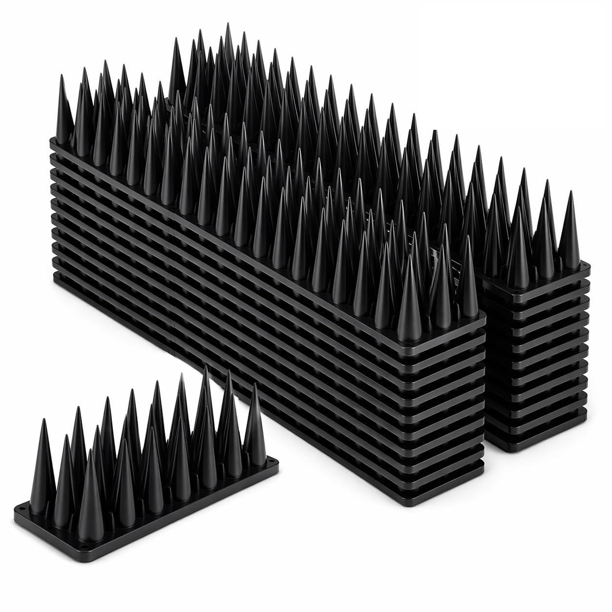 Faboer Fence Wall Spikes Garden Security Guard Anti-Climb Cat Bird Intruder Pest Deterrent Pigeon Spikes Pest Control For Gardens - Black (100-Pack (50m))