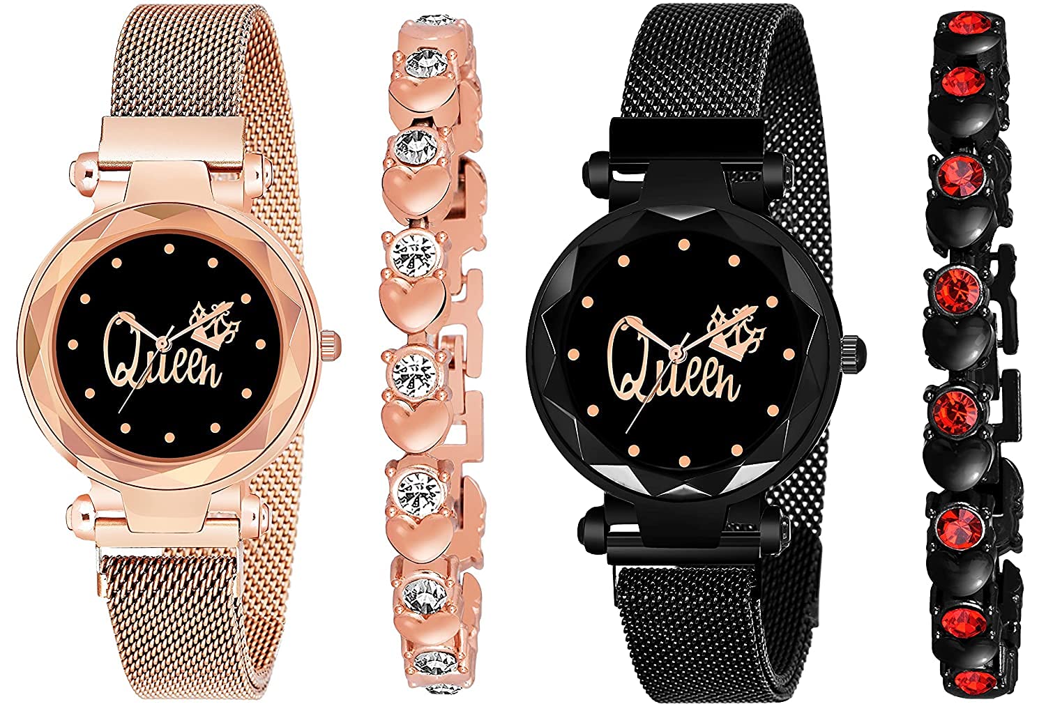 MIVAAN Magnetic Belt Combo Watch and Bracelet Womens and Girls Watches Pack of 4 (B0963PNY8P) Amazon Price History, Amazon Price Tracker