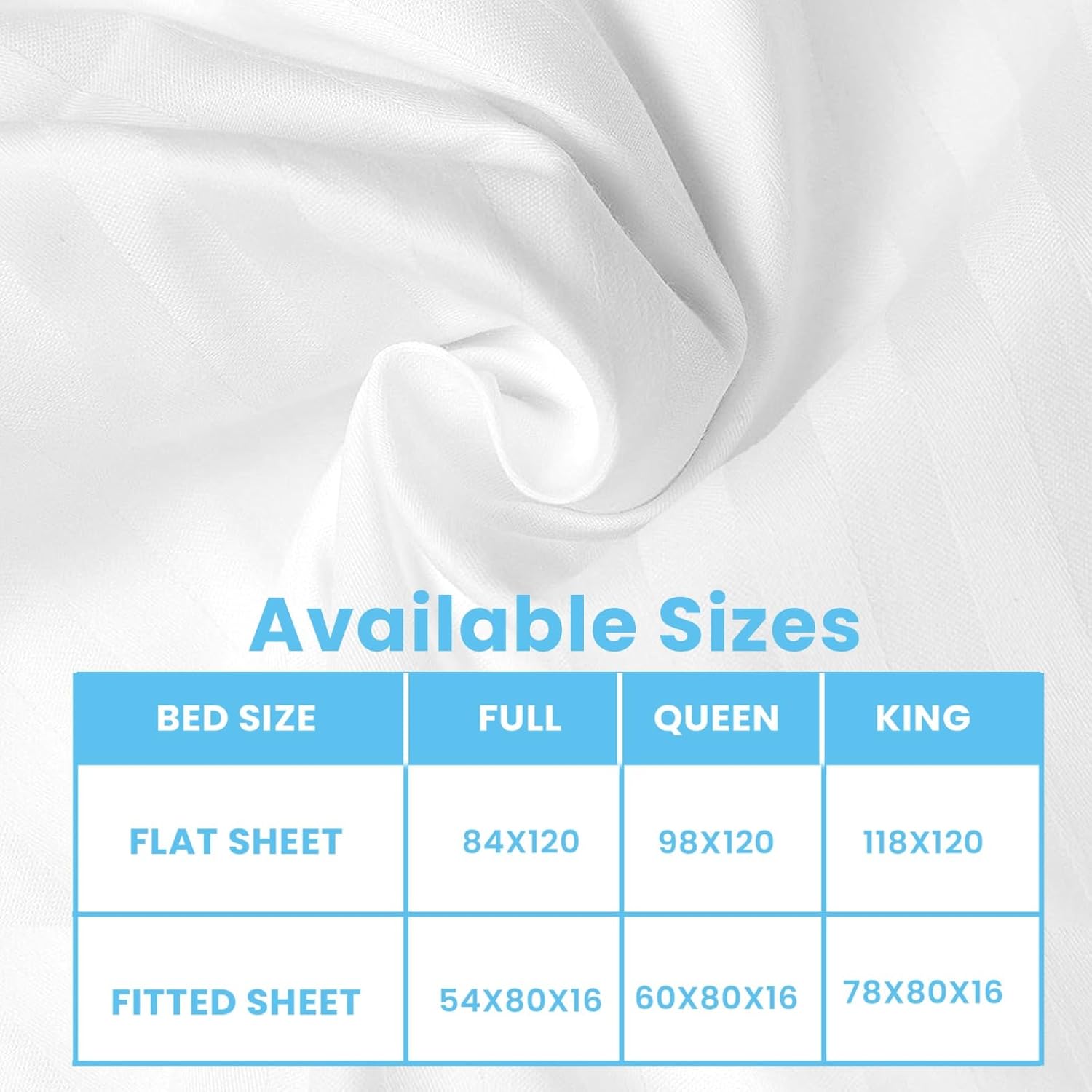 Linteum Textile Flat Bed Sheets - 6 Pack, 84x120 Inches - Full White Stripe Soft Cotton Blended Top Sheet 250 Thread Count, Shrinkage & Fade Resistant - Ideal for Hotel, Motel & Rental Properties