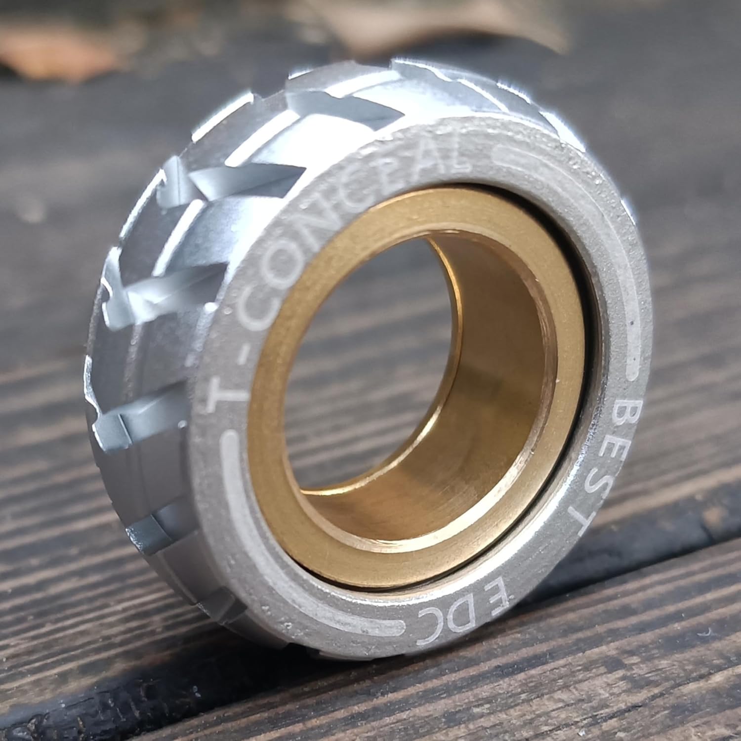 EDC Fidget Sliders Fidget Toys Stress Relief for Adults Magnetic Metal ADHD Casual Fidget Rings Haptic Coin Blocks (Yin)