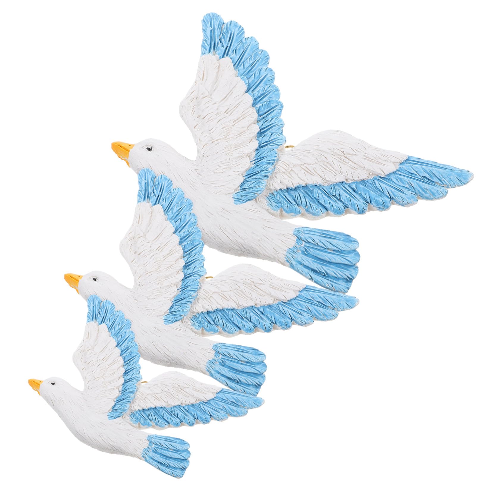 NOLITOY 3pezzi Gocce di Uccelli Appese in Resina Gabbiani Parete Uccelli Decorativi Ciondolo da Parete per Casa Blu Destra