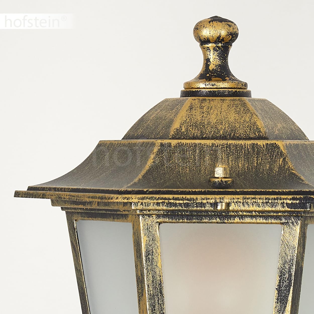 HOFSTEIN Lampa zewnętrzna Loria, oświetlenie ścieżki z metalu/szkła w kolorze złotym/brązowym/białym, lampa zewnętrzna o wyglądzie antycznym, 99 cm, lampa ogrodowa, oświetlenie ogrodowe IP44, 1 x E27,