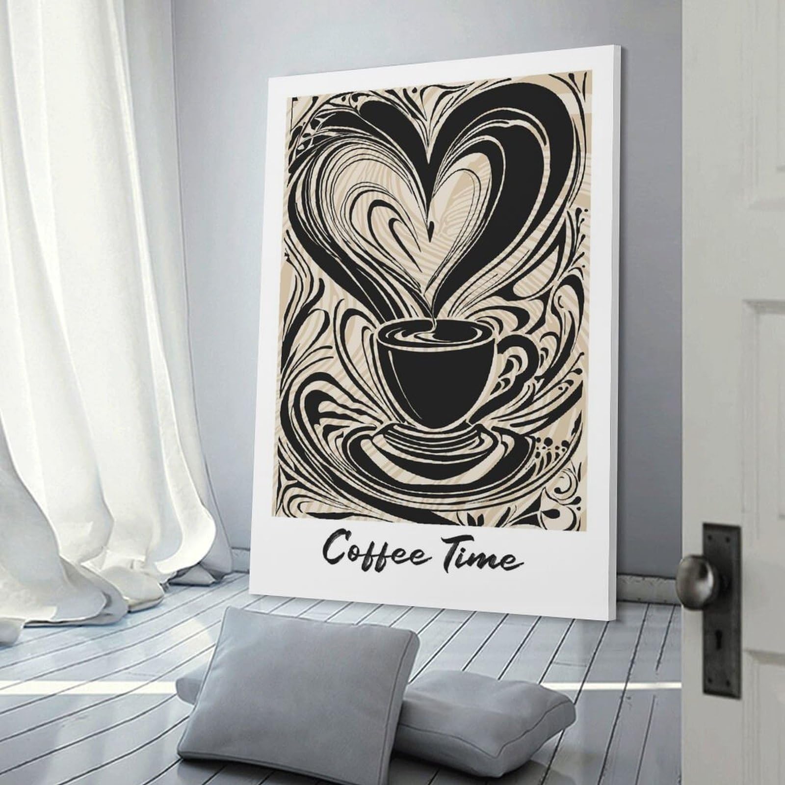 Junmoney Coffee Time Canvas Wall Picture, 20x30inch(50x75cm), for Picture Wall Styling in Lounge Or Bedroom, An Easy Match for Collected Prints