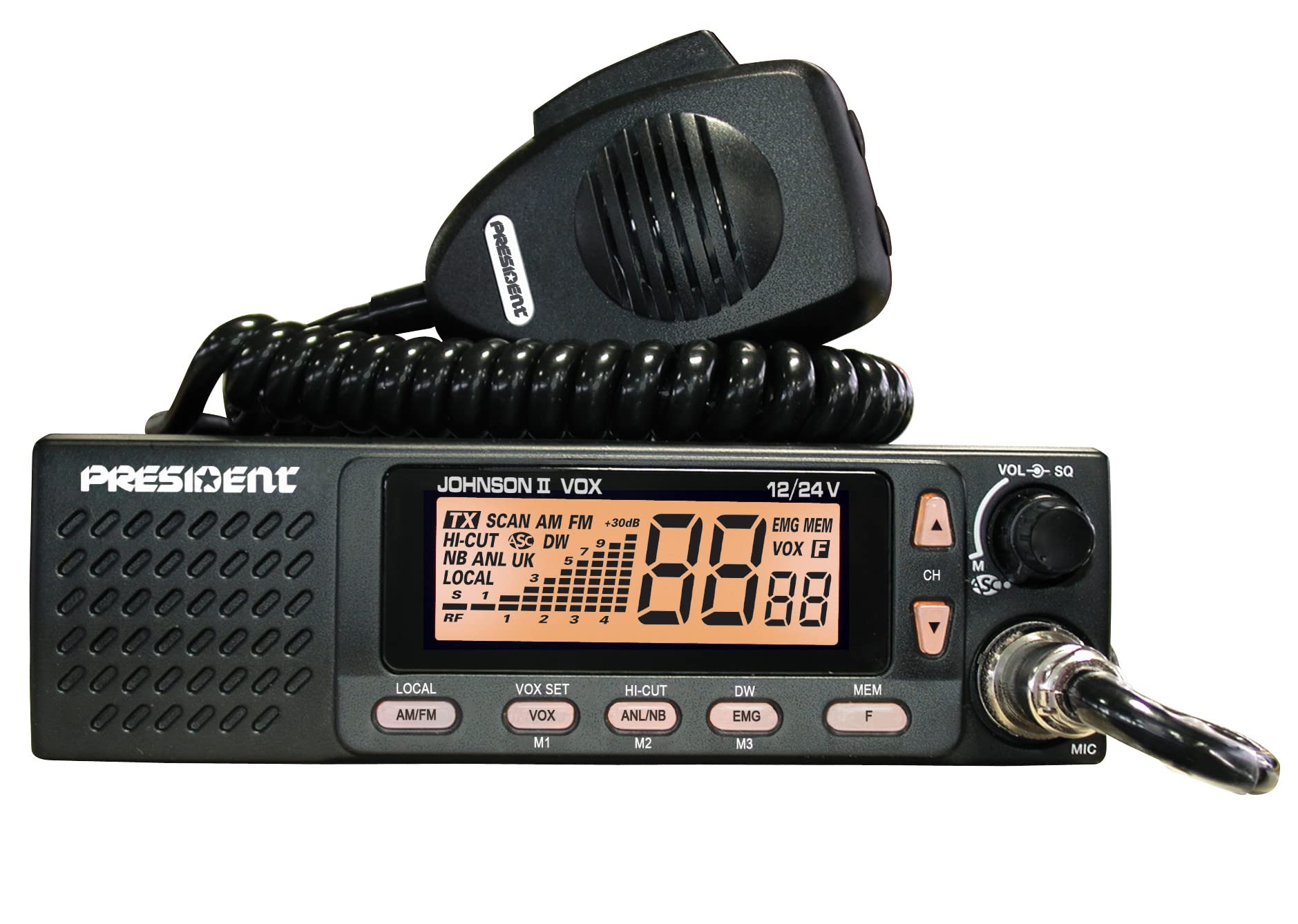 President Radio CB Johnson II asc - 40 cannaux am/FM - multinormes