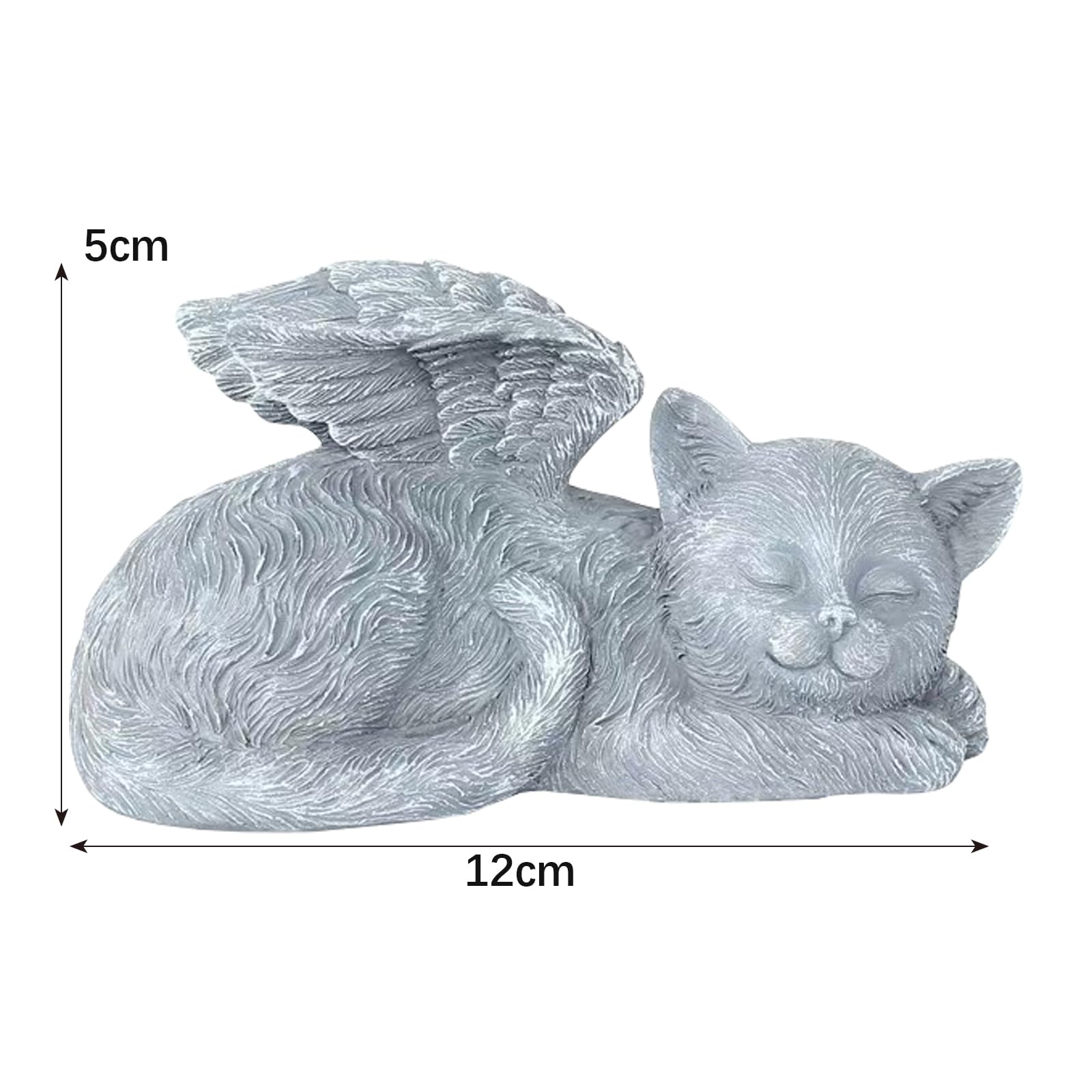 ASQzhuLIWing Resin Angel Cat Memorial Stone Resin Crafts Garden Design Decoration Angel Cat Monument Tombstone Memorial Statue Cat Tombstone Suitable for home garden decoration tombstone - Image 2