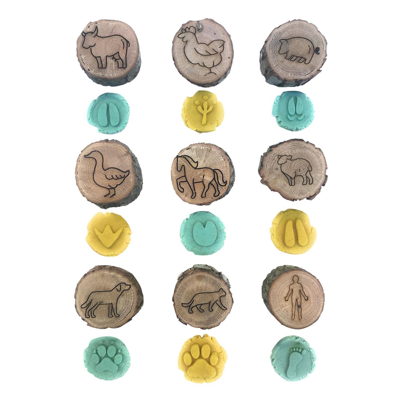 Marcadores de huellas de animales en madera creativa para estimulación infantil y juegos de rastreo 8