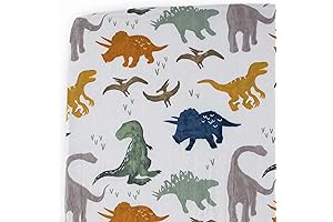 Little Unicorn Dino Friends Fitted Crib Sheet For Ultimate Comfort