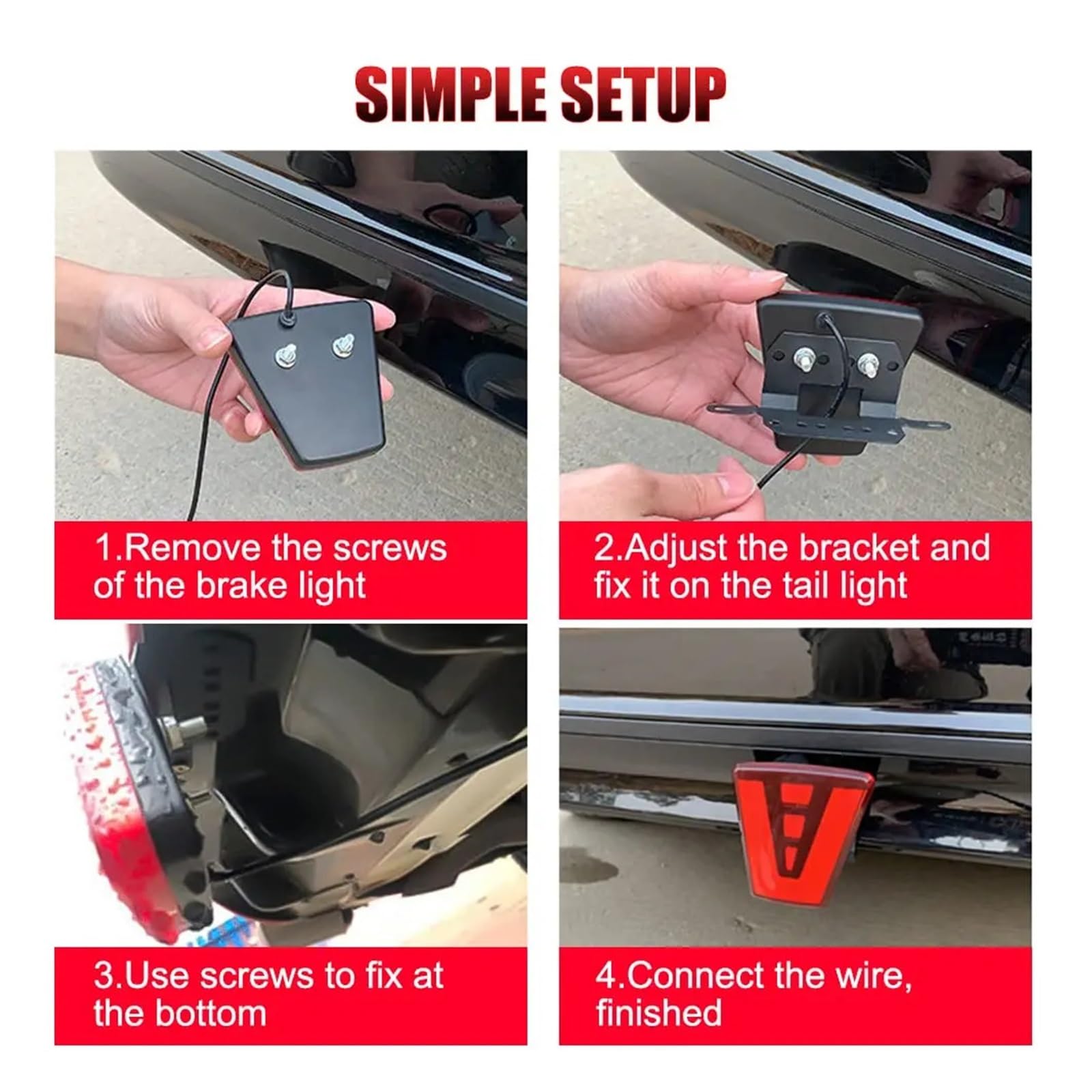 Luci Pilota Freno A LED Posteriori Stile F1 Sportive 12V Avvertimento Flash per Auto Lampade di Segnalazione Arresto Retromarcia per SUV Moto Coda Indicatori