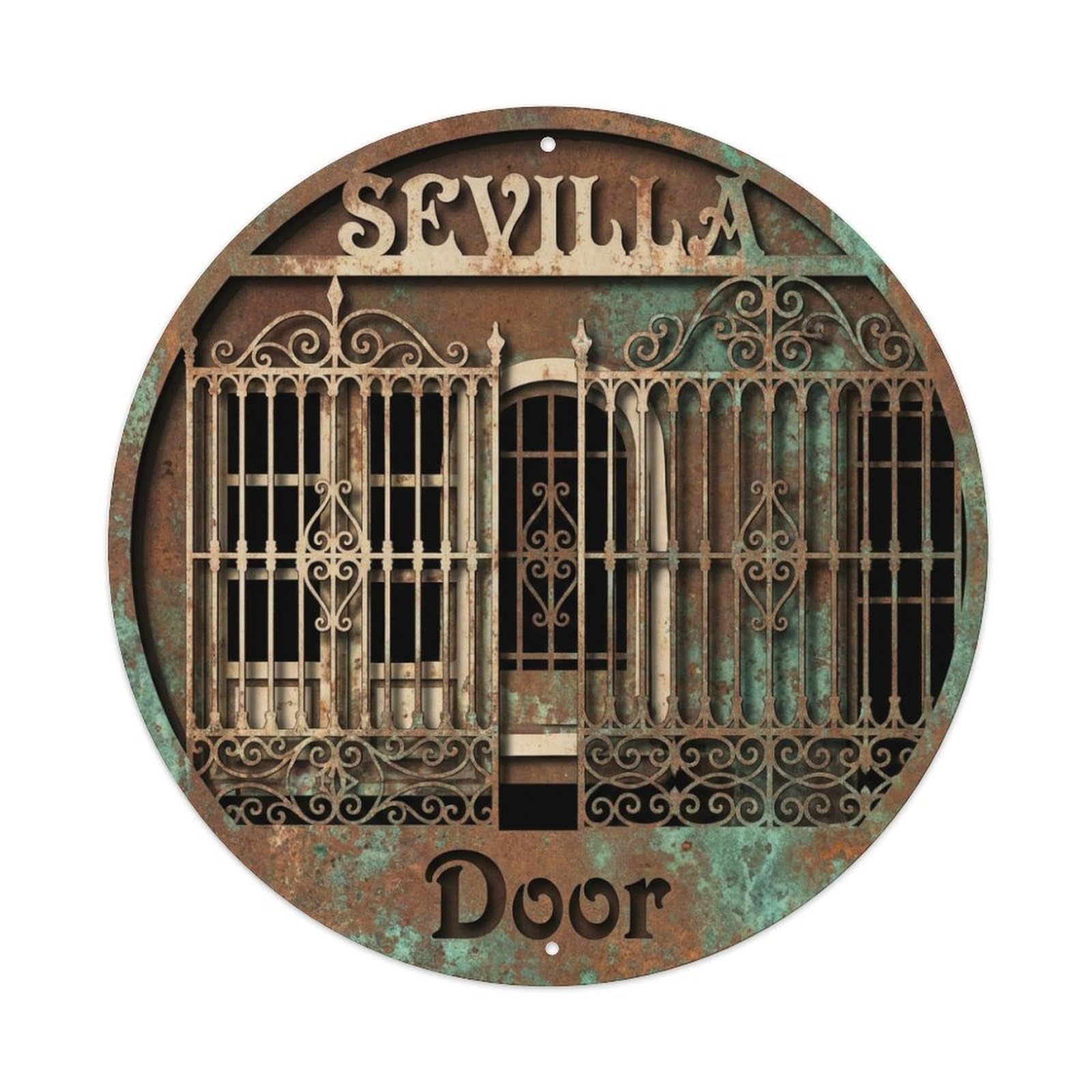 Metal Tin Sign Vintage Travel Spain Seville