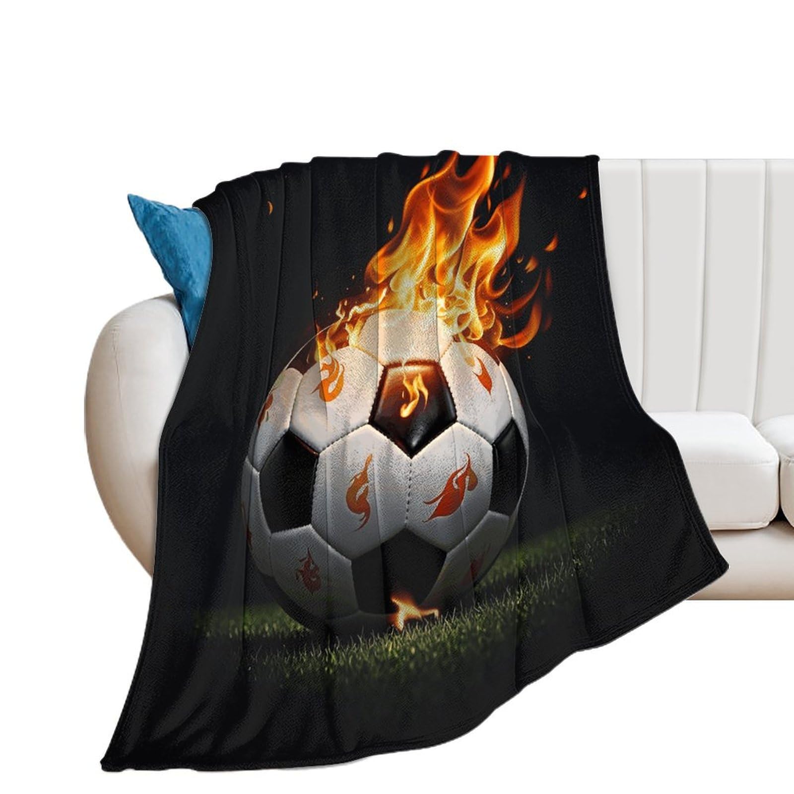 Couverture flanelle football plaid doux lavable anti-poussière canapé