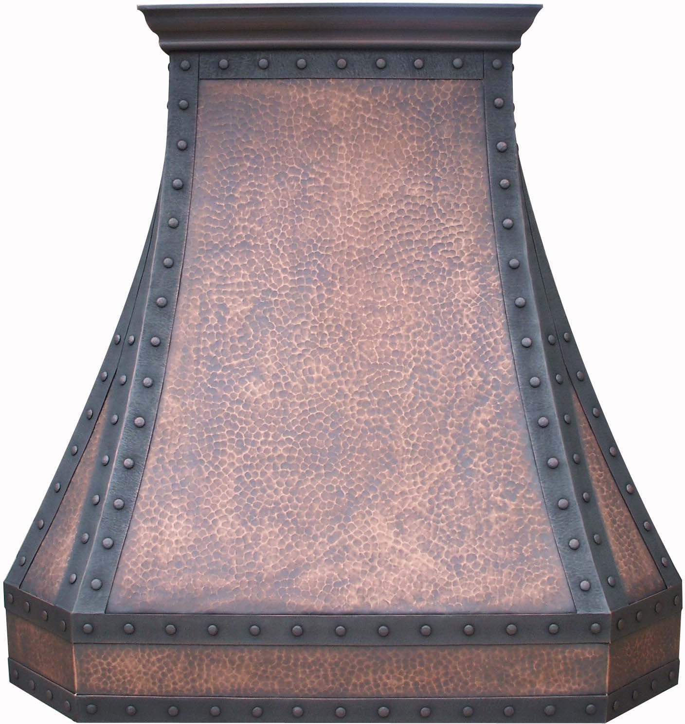 Copper Range Hood with High Airflow Centrifugal Blower. Includes SUS 304 Liner and Baffle Filter, High CFM Vent Motor, Wall/Island/Ceiling Mount,Width 30,36,42,48 in (W30"xH36"Wall)