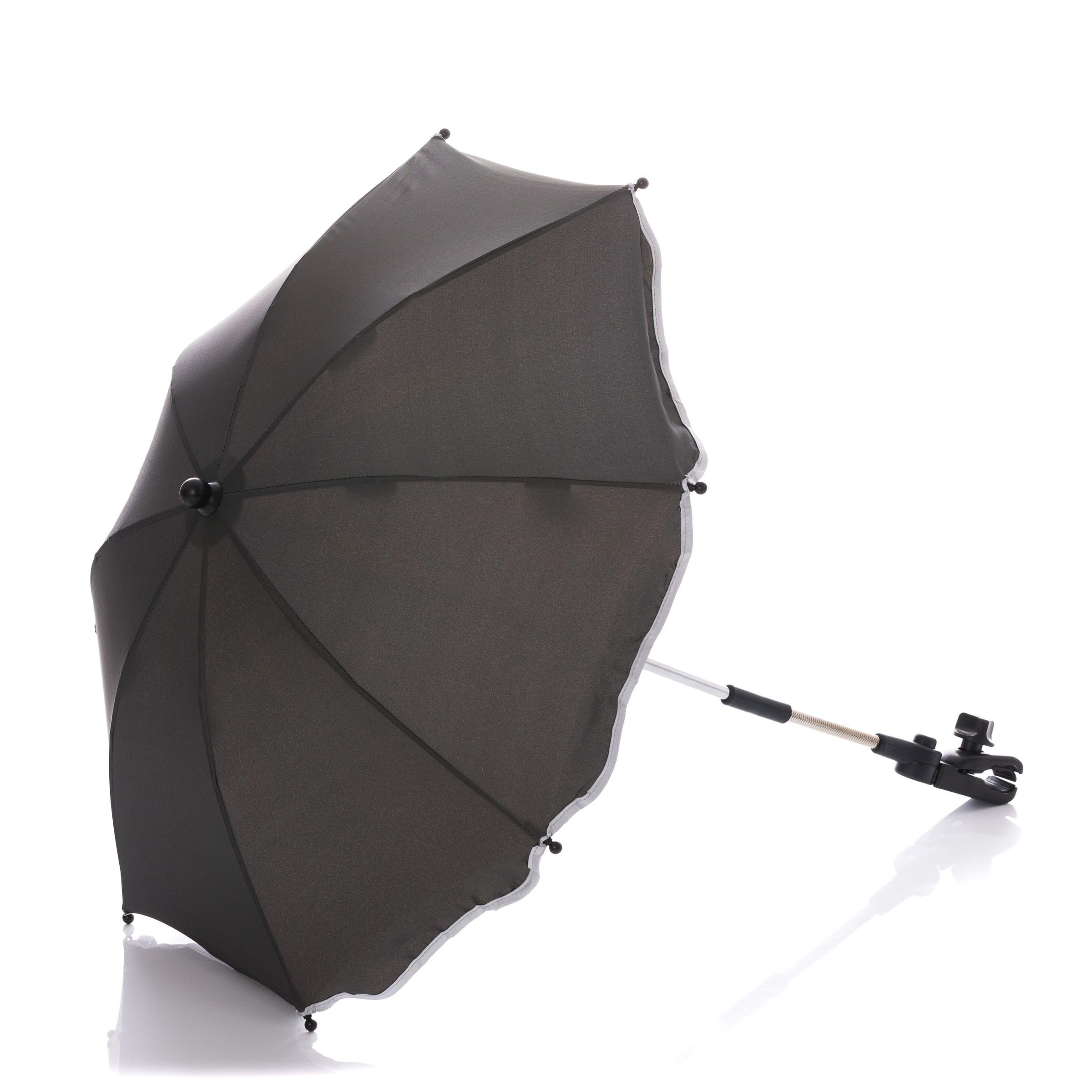 Fillikid Sonnenschirm Easy Fit Exclusiv - UV Schutz 50+ / 65 cm Durchmesser - Biegsamer Schirm mit Universalhalterung für Rund- und Ovalrohre - für alle gängige Kinderwagen, Buggy