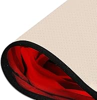 Vista 6 de Alfombra antideslizante de color rojo sobre fondo negro, alfombra de cocina, alfombra suave para baño, entrada, pasillo, comedor, sala de estar