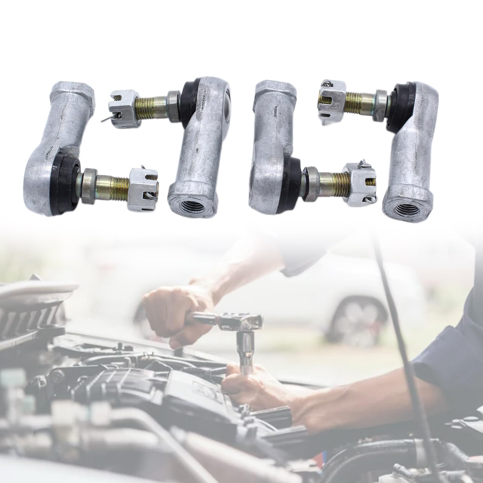 Kit estremità Tirante Giunto Sferico per 53157-HN8-003 -HM5-A11 -HC4-53158-HP0-A01 -HN8- -HM5-A11 4 Kit estremità Tirante ATV Veicoli da Spiaggia Giunti Sferici Parti della Bici Durata