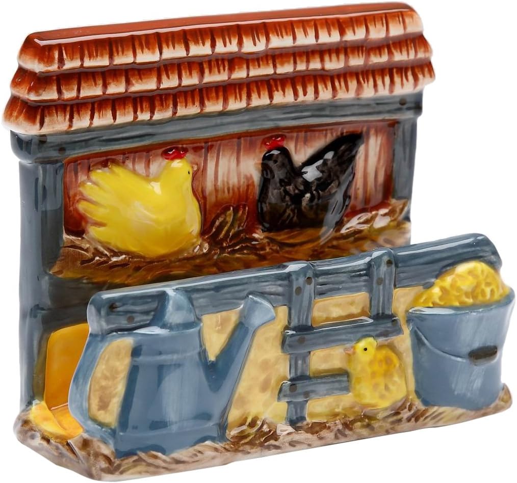 Appletree Design A Day in the Country Rooster Napkin Holder, 5-1/4 by 4-1/8-Inch