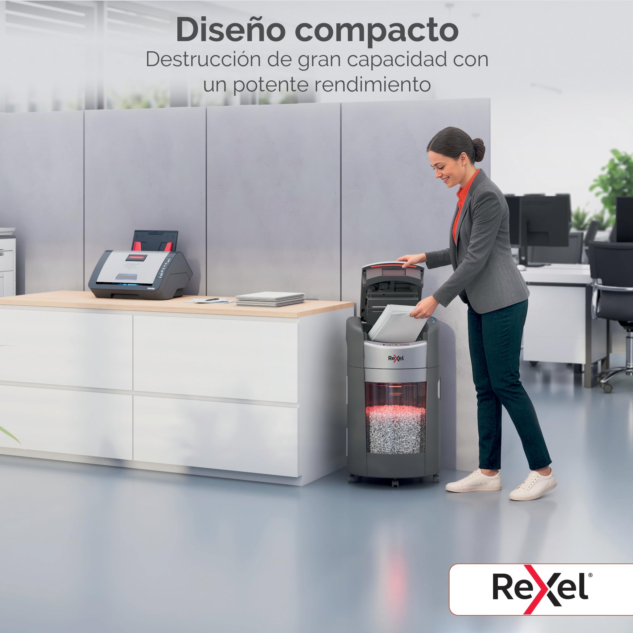 Rexel ShredMax AutoFeed+ 300M destructora microcorte P5, 300 Hojas