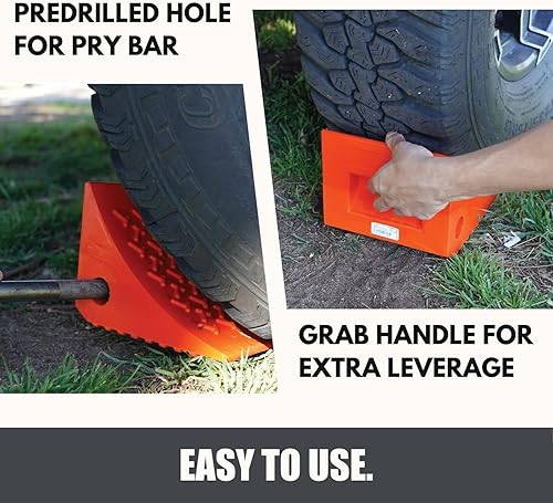 Miniatura 5 de SECURITYMAN Calzas de rueda resistentes (paquete de 2) – Calzas de rueda de goma sólida duraderas, antideslizantes, para remolques de lanchas