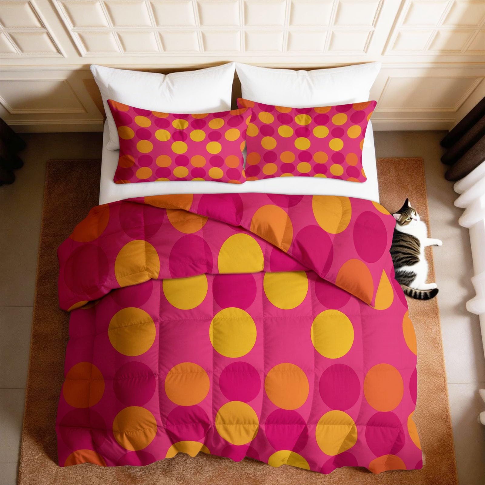 Edredón lavable 200x200 cm de tacto suave y manta integrada rosa para niños