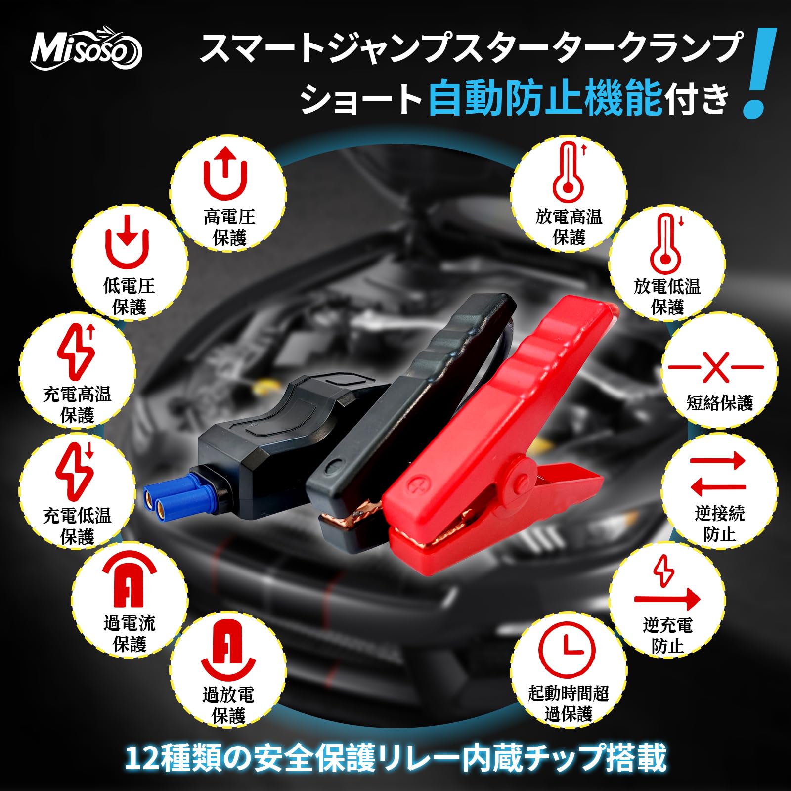 Amazon | Misoso ジャンプスターター 車用エンジンスターター 車緊急