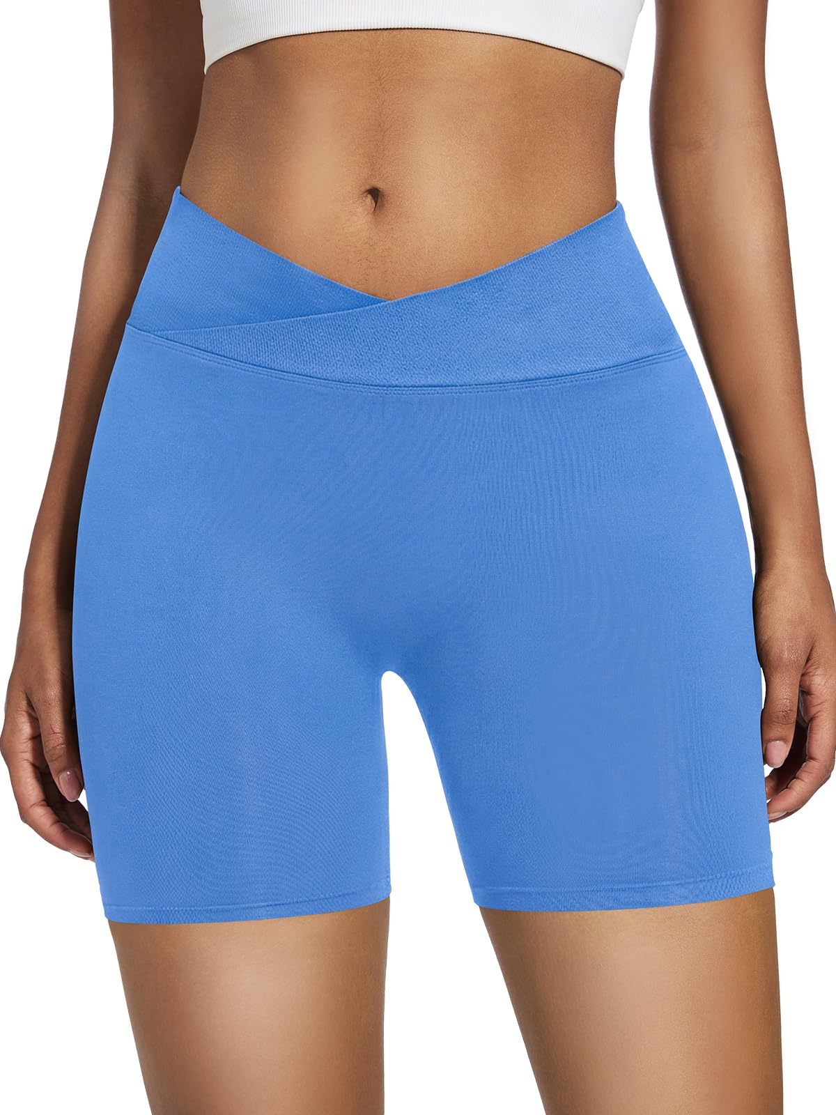AMIYOYO Sporthose Damen Kurz Push Up Yoga Shorts Scrunch Butt Radlershorts Radlerhose Kurze Nahtlos Atmungsaktiv für Yoga Fitness Laufen
